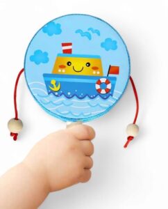 4078 *TAMBORÍN BABY de Madera* (10x20 cm.) INDIVIDUAL. 7 Diferentes. - Imagen 3