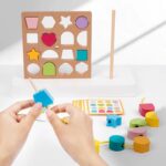 0126 *TABLERO Geométrico de Encaje, Ensarte y Enhebrado* (18.5x17.5 cm.) 39 Pcs. - Imagen 4