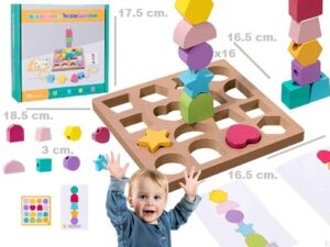 0126 *TABLERO Geométrico de Encaje, Ensarte y Enhebrado* (18.5x17.5 cm.) 39 Pcs. - Imagen 2