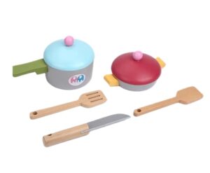 0548 *COCINA de Madera ROJA* (60x84x30 cm.) +5 Accesorios. - Imagen 7