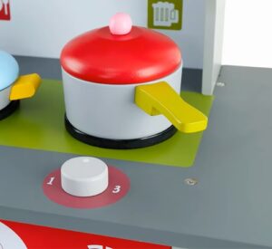 0548 *COCINA de Madera ROJA* (60x84x30 cm.) +5 Accesorios. - Imagen 6