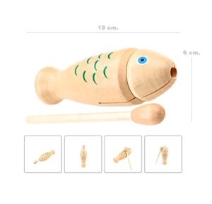 0671 *GUIRO NATURAL Pececito en Madera* (6x18 cm.) INDIVIDUAL. - Imagen 4
