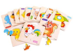 1334 *ROMPECABEZAS d/Madera POCAS PIEZAS* (15x15 cm.)  27 Diferentes. - Imagen 3