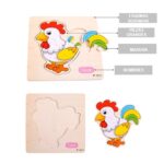 1334 *ROMPECABEZAS d/Madera POCAS PIEZAS* (15x15 cm.)  27 Diferentes. - Imagen 4