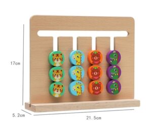 2300 *TABLERO COGNITIVO DESLIZANTE 4 Columnas Animales* (21.5x17 cm.) Tablero +15 Tarjetas Dobles. - Imagen 4