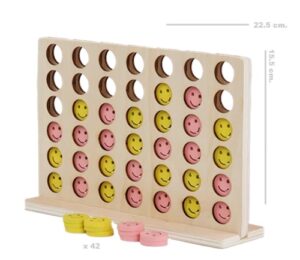2794 *CONECTA 4 SMILE de Madera* (23.5x16 cm.) Base+42 Fichas. - Imagen 2