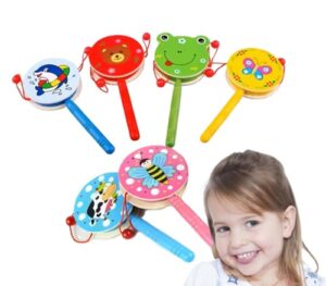 3366 *TAMBORÍN de Madera* (7.5x16.5 cm.) INDIVIDUAL 10 Diferentes.