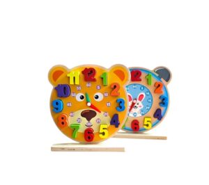 3606 *RELOJ d/Madera en Base* (18x18 cm.) 2 Diferentes. - Imagen 2