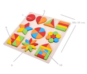 3825 *TABLERO Mosaico Formando Figuras Ilustrado d/Madera* (30x30 cm.) Tab.+55 Pcs. - Imagen 4