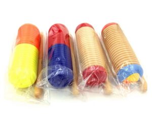 3954 *GUIRO BI-TONO Cilíndrico de Madera* (4x14 cm.)  INDIVIDUAL. 6 Diferentes. - Imagen 4