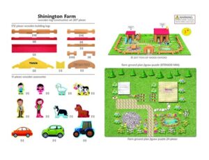 4764 *TRONCOS-Blocks de Madera p/Construir LA GRANJA* (22xx26 cm.) 207 Pcs. - Imagen 4