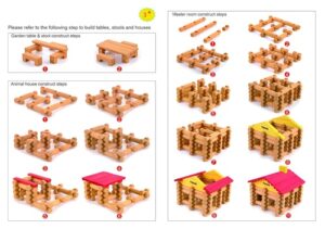 4764 *TRONCOS-Blocks de Madera p/Construir LA GRANJA* (22xx26 cm.) 207 Pcs. - Imagen 5