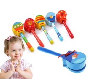 5277 *CASTAÑUELA c/MANGO en Madera* (5.7x 18 cm.) INDIVIDUAL 5 Diferentes.