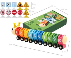 5430 *ORUGA Tren d/Números en Madera* (30x16.5 cm.) 21 Pcs. - Imagen 7