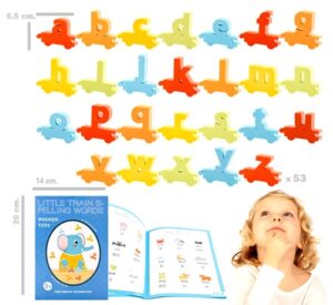 7202 *TREN Forma Palabras d/Madera* (21x16 cm.) Libro+53 Letras. - Imagen 2