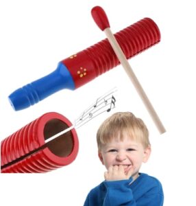 7425 *GUIRO CON MANGO Cilíndrico de Madera* (4x20 cm.) INDIVIDUAL.4 Diferentes.