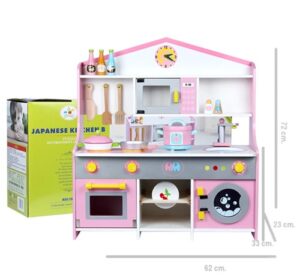 9122 *COCINA Y CENTRO DE LAVADO ROSA* (62x72 cm.) +12 Accesorios. - Imagen 6