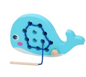 2674 *BALLENA ENHEBRAR* (20x12.5x2 cm.) +Cordón Puntas de Madera. - Imagen 4