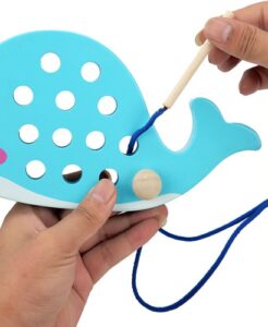 2674 *BALLENA ENHEBRAR* (20x12.5x2 cm.) +Cordón Puntas de Madera. - Imagen 5