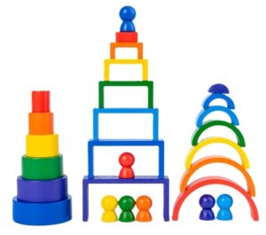 7644 *BLOCKS ARCOIRIS Formas, Colores y Tamaños* (20x8.5 cm.) 27 Pcs. - Imagen 5