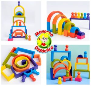 7644 *BLOCKS ARCOIRIS Formas, Colores y Tamaños* (20x8.5 cm.) 27 Pcs. - Imagen 3