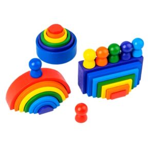 7644 *BLOCKS ARCOIRIS Formas, Colores y Tamaños* (20x8.5 cm.) 27 Pcs. - Imagen 4