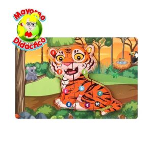4552 *Rompecabezas Grueso d/Madera TIGRE* (15x22 cm.) 10 Pcs. - Imagen 2