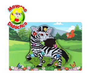 4552 *Rompecabezas Grueso d/Madera ZEBRA* (15x22 cm.) 10 Pcs. - Imagen 2
