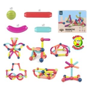 9884 *PALITOS MAGNETICOS de Construcción* (24x18 cm.) 36 Pcs. - Imagen 3