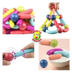 9884 *PALITOS MAGNETICOS de Construcción* (24x18 cm.) 36 Pcs. - Imagen 4