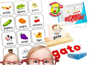 2641 *FORMA PALABRAS en Español* (20.5x15 cm.) 52 Imágenes+56 Letras+Base+Bolsa.