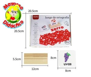 2641 *FORMA PALABRAS en Español* (20.5x15 cm.) 52 Imágenes+56 Letras+Base+Bolsa. - Imagen 2