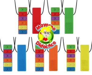 0215 *MORDEDERA-Collar para la Calma BLOCKS MULTICOLOR* (2.5x6.5 cm.) INDIVIDUAL. - Imagen 3