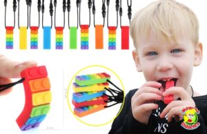 0215 *MORDEDERA-Collar para la Calma BLOCKS MULTICOLOR* (2.5x6.5 cm.) INDIVIDUAL. - Imagen 2