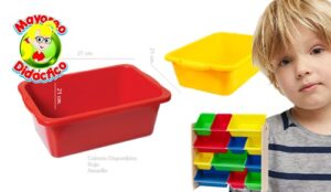 1028 *CHAROLA Plástica p/Juguetero*. (37x29x14 cm.) ROJA o AMARILLA. - Imagen 2