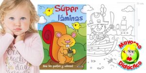 6098 *SÚPER LAMINAS de Cartón p/Colorear y Dibujar Uniendo Puntos* (24x33 cm.) 32 Pág. - Imagen 2