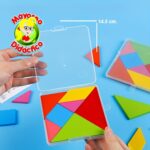 0143 *ESTUCHE PLÁSTICO TANGRAM de Madera* (14.5x14.5 cm.) 7Pcs+Estuche. - Imagen 3