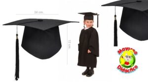 0236 *BIRRETE Textil de Graduación* (24x12 cm.) Elástico Ajustable. - Imagen 2