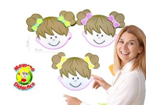 0318 *Mini Caritas d/NIÑAS CASTAÑOS* (10 cm.) 10 Pcs.