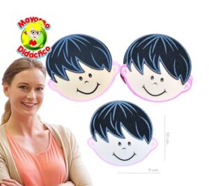 0318 *Mini Caritas d/NIÑOS CABELLO OSCURO* (10 cm.) 10 Pcs. - Imagen 2