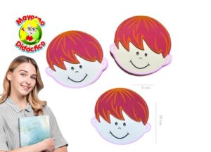 0318 *Mini Caritas d/NIÑOS CABELLO ROJO* (10 cm.) 10 Pcs. - Imagen 2