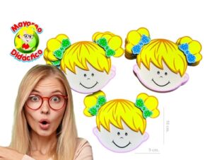 0318 *Mini Caritas d/NIÑAS RUBIAS* (10 cm.) 10 Pcs.