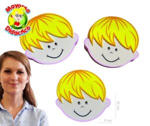 0318 *Mini Caritas d/NIÑOS RUBIOS* (10 cm.) 10 Pcs. - Imagen 2