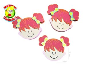 0318 *Mini Caritas d/NIÑAS CABELLO ROJO* (10 cm.) 10 Pcs. - Imagen 2