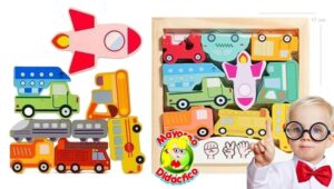 5830 *TRANSPORTES 3D e/Tablero c/Siluetas* (17x17 cm.)12 Pcs. - Imagen 3