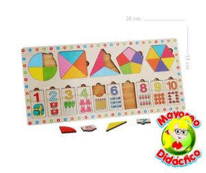 6578 *TABLERO Números y Fracciones* (38x18 cm.) 42 Pcs.+ Tablero. - Imagen 2