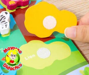 6929 *Tablero d/Madera DINOS c/VELCRO* (22.5 cm.) 10 Pcs.+Tablero Ilustrado. - Imagen 4