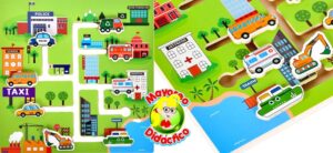 7315 *Tablero LABERINTO d/Transportes* (30x30 cm.) 8 Caminos.