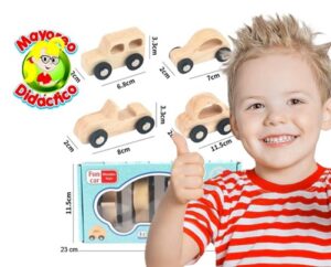 9524 *CARRITOS de Madera Natural e/Caja* (23x11.5 cm.) 4 Pcs. - Imagen 4