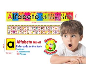 1232 *Alfabeto MÓVIL REFORZADO* (35x7 cm.) 286 Fichas.